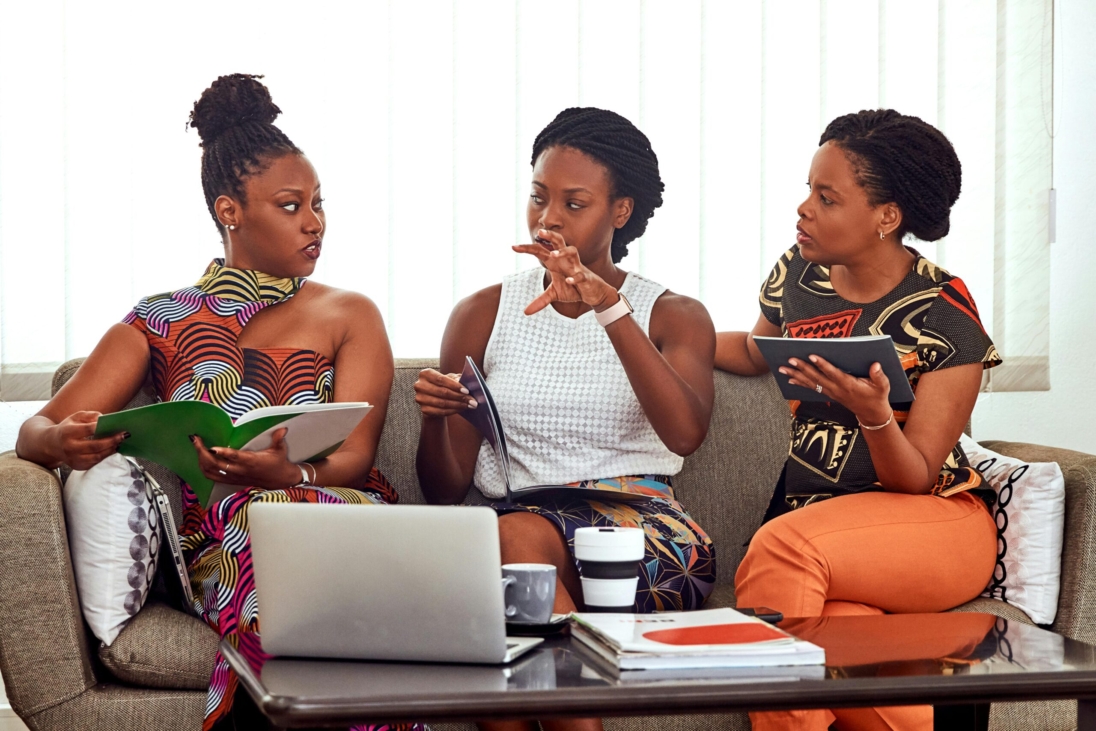 business women on sofa